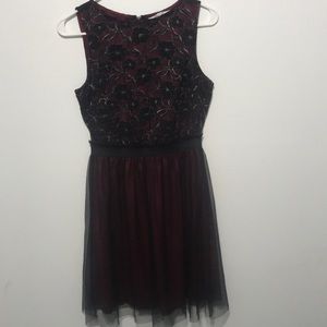 Black & burgundy dress